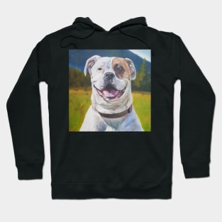 American Standard Bulldog portrait - smiling dog Hoodie